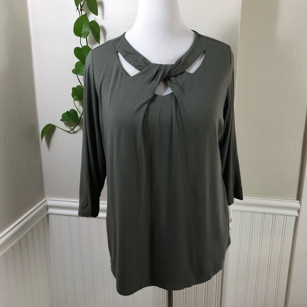 INC size 1X Cutout-Neck Top.